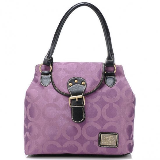 Coach Buckle In Signature Medium Purple Satchels BNU | Women